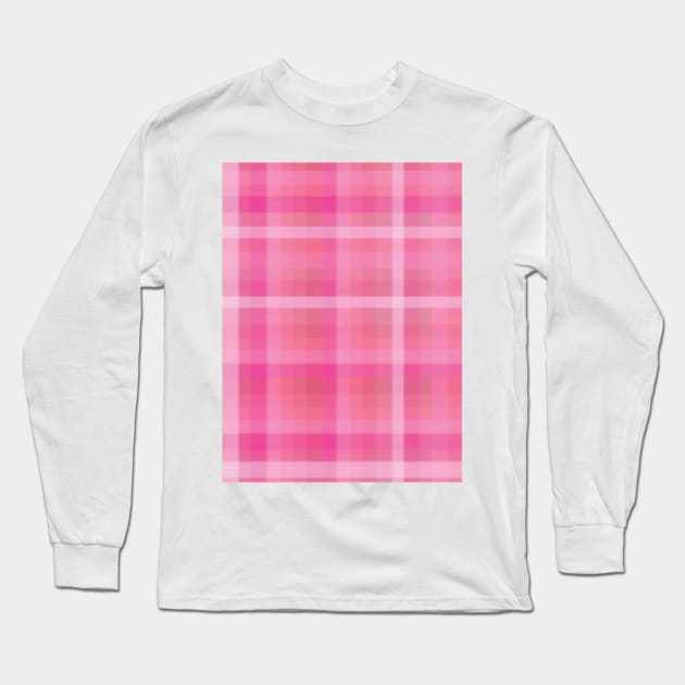 Pale Pink Plaid Long Sleeve T-Shirt by PSCSCo